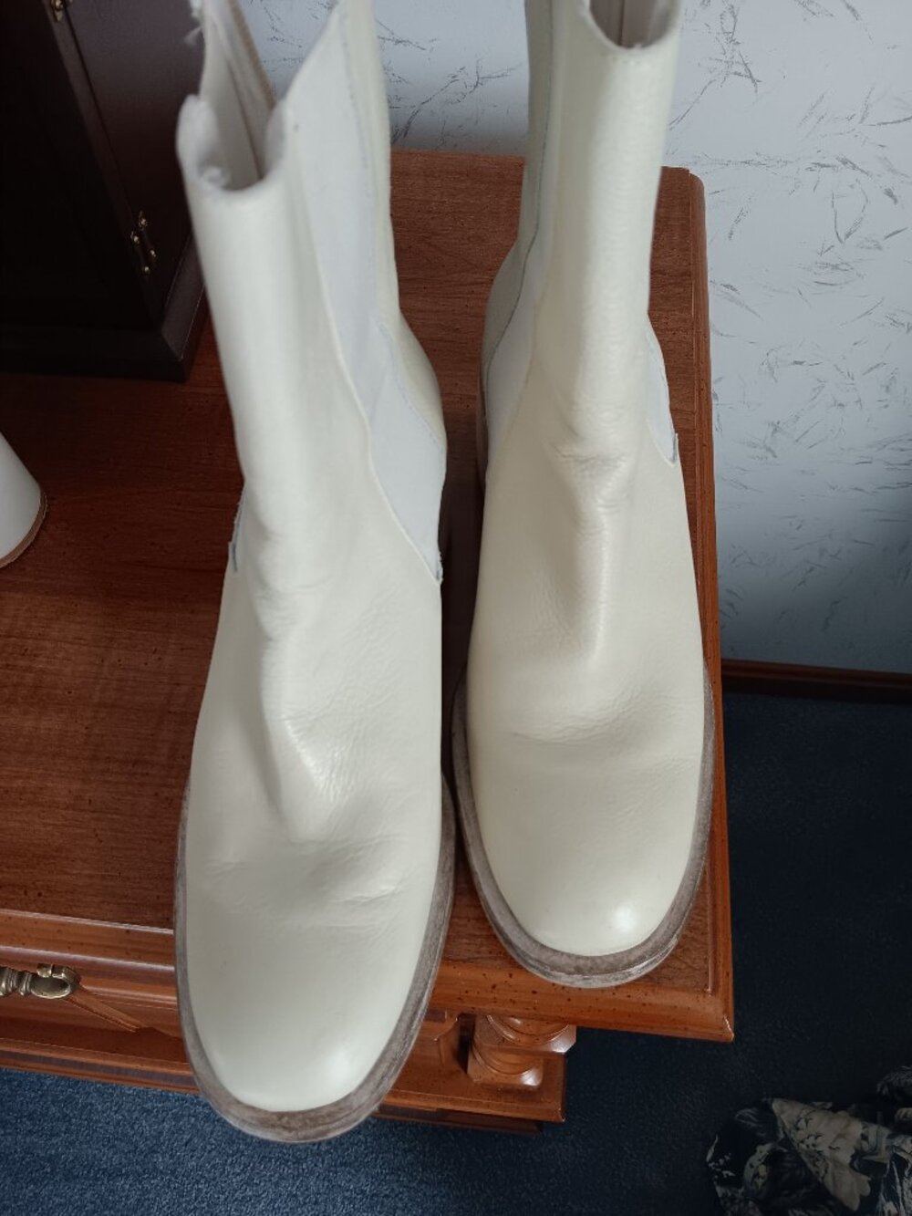 Anthropology cream booties